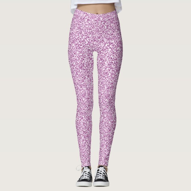Legging Bonito aparência de brilho roxo (Frente)