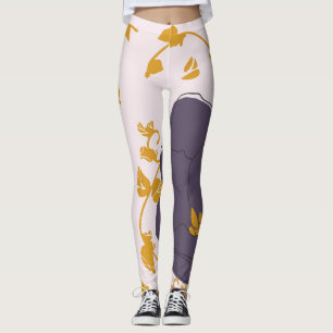 Legging Bonito aquarela Púrpura cor-de-rosa