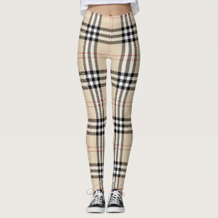 Legging Bonito Beige Xadrez Tartan