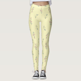 Legging Bonito Boho Amarelo Rosa Púrpura Aquarela Floral