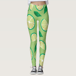 Legging Bonito cor retrorcolorida l Padrão verde limão