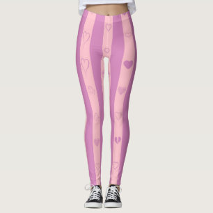 Legging Bonito Coração Moderno Cor-de-Rosa Roxo