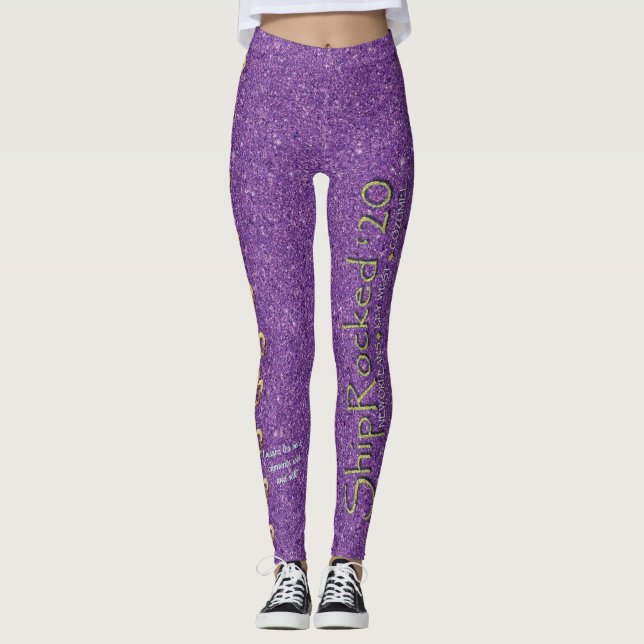 Legging Bonito Damas Perdidas com Brilho Roxo SR20 (Frente)