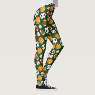 Legging Bonito e Divertido Tema de esporte diferente Padrã