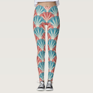 Legging Bonito estilo 1950 Verão Forte de julho Vermelho e
