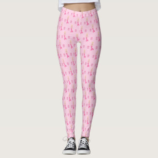 Legging Bonito fantasia rosa Sereia Padrão