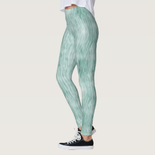 Legging Bonito impressão de zebra de menta