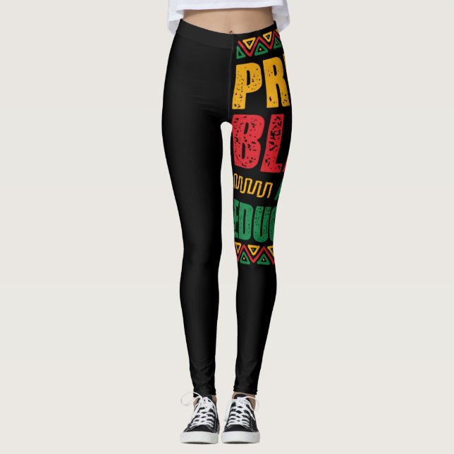 Legging Bonito negro e educado História negra mês (Frente)