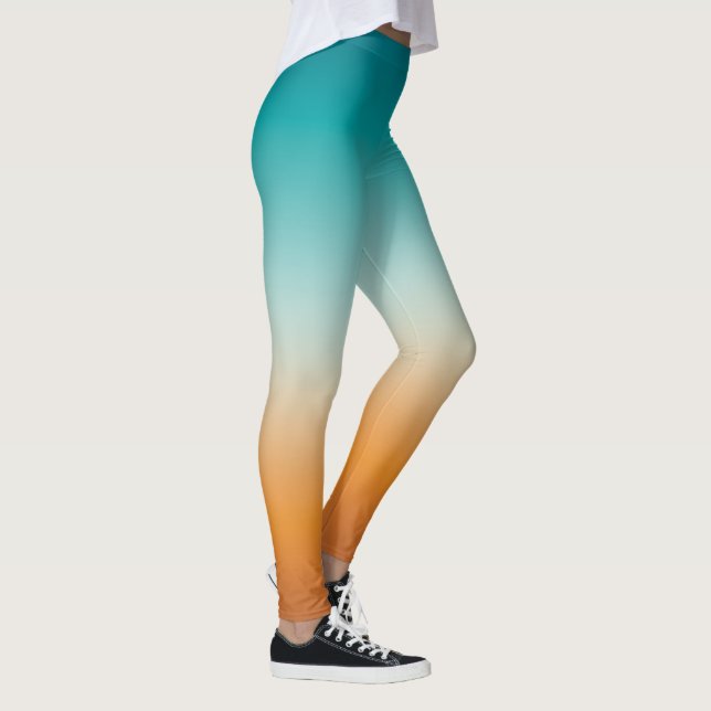 Legging Bonito Ombre Laranja Solarino e Gradação Azul Teal (Direita)