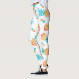 Legging Bonito Padrão De Abacaxi De Fruta Tropical De Wate