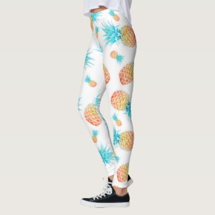 Legging Bonito Padrão De Abacaxi De Fruta Tropical De Wate