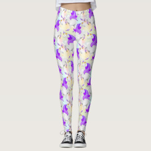 Legging Bonito Pastel Princess Unicorn com Calçados Ouros
