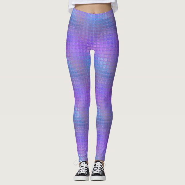 Legging Bonito Roxa Iridescente Shimmer Garota Glamor (Frente)
