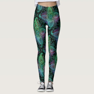 Legging Bonito Teal Paisley Motif