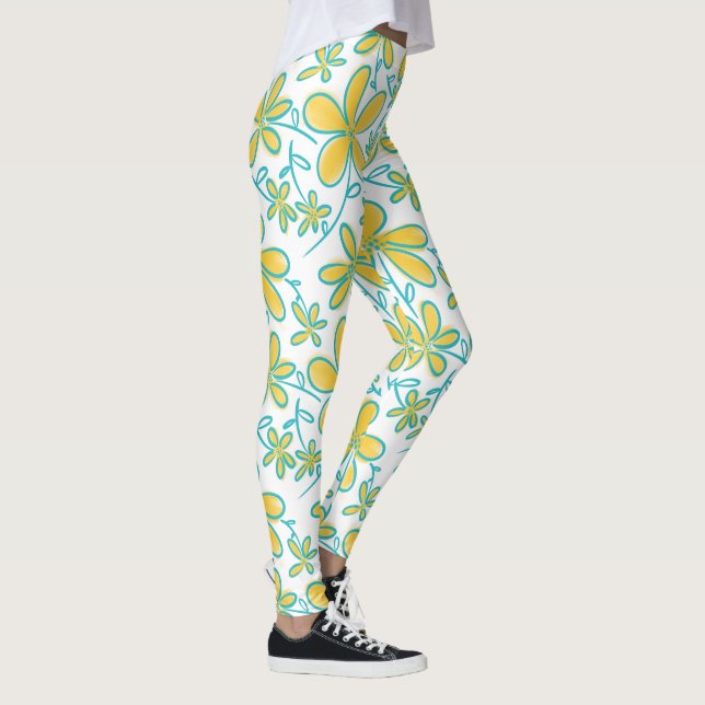 Legging Bonito Verão Amarelo-Turquesa (Direita)