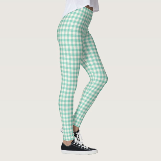 Legging Bonito Vintage Farmhouse Gingham Patterno (Direita)