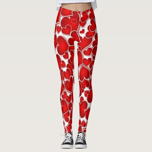 Legging Bonitos Corações Brilhantes (Frente)