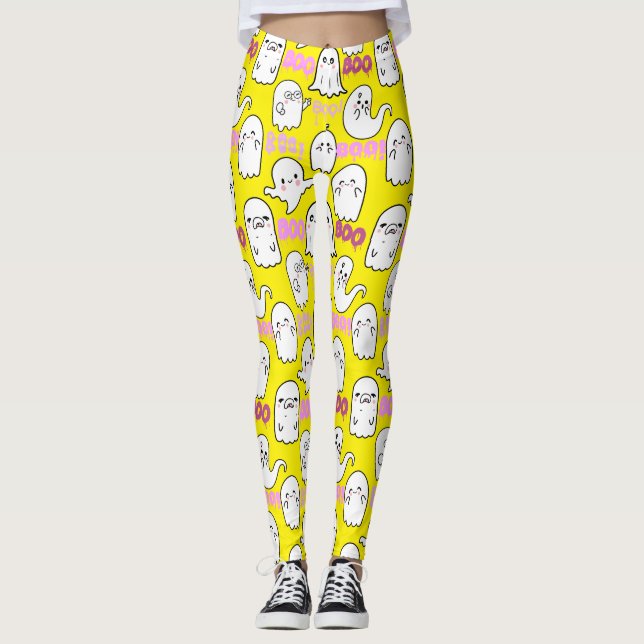 Legging Boo, fantasma.b B Amarelo BG (Frente)