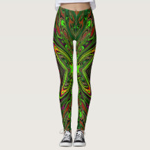 Borboleta Abstrata Verde Lima Trippy Retro