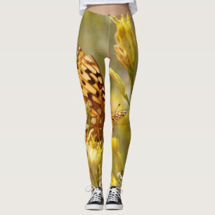 Legging Borboleta Amarela, Nome Personalizado, Athleisure