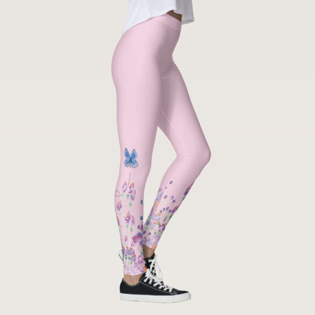 Legging Borboleta Azul em Flores (Direita)