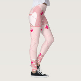 Legging Borboleta Cardíaca Rosa-Trendy