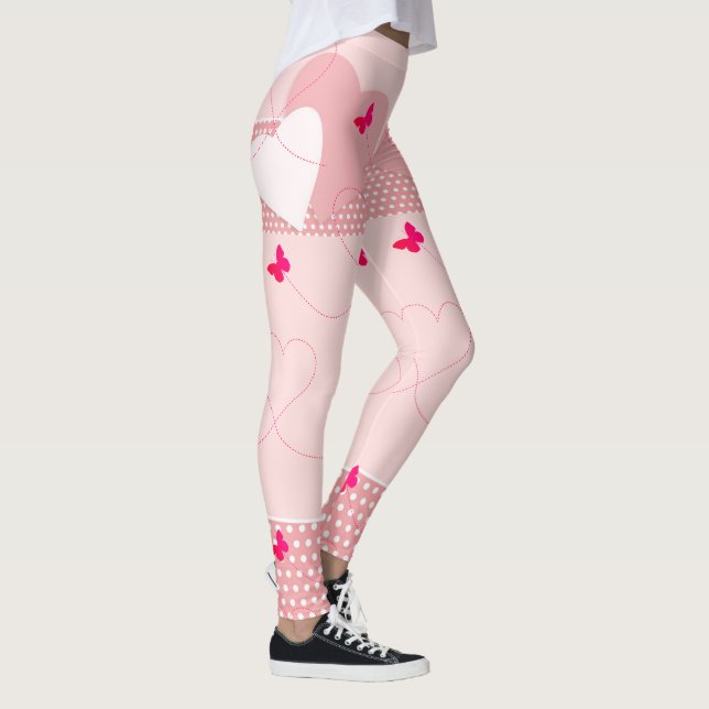 Legging Borboleta Cardíaca Rosa-Trendy (Direita)