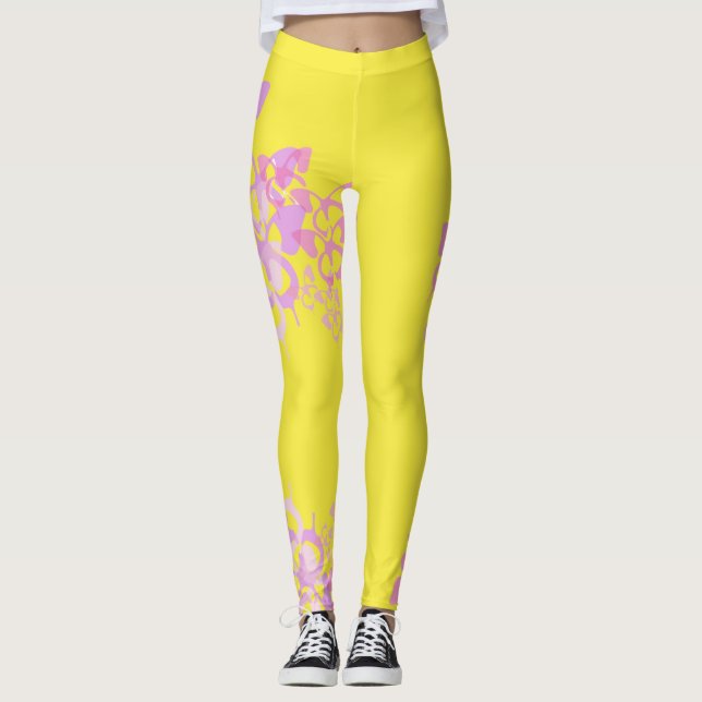 Legging Borboleta: Coxas amarelas (Frente)