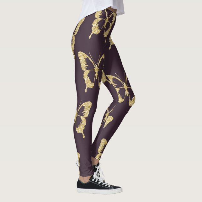 Legging borboleta de ouro elegante (Direita)
