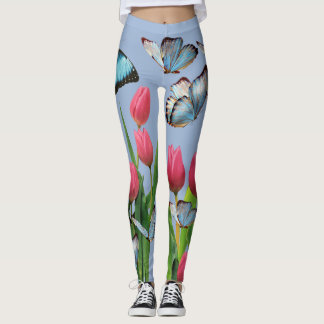 Legging Borboleta de tulipas de flores