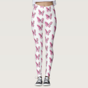 Legging Borboleta Flor com Sakura Rosa