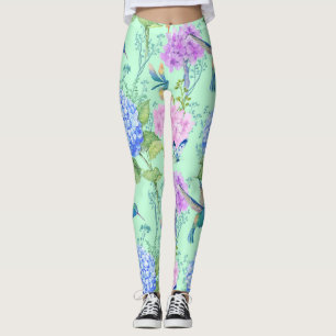 Legging Borboleta floral da libélula do colibri do jardim