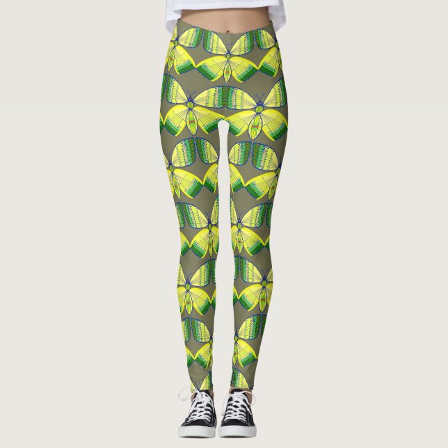 Legging borboleta geométrica inspirada em rhinestone (Frente)