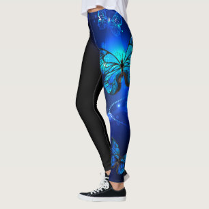 Legging Borboleta Morpho no Fundo Escuro