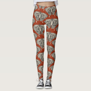 Legging borboleta terracotta de cauda torta