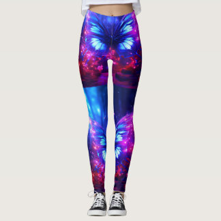 Legging Borboletas Azuis + Roxas em um Snug Personalizado