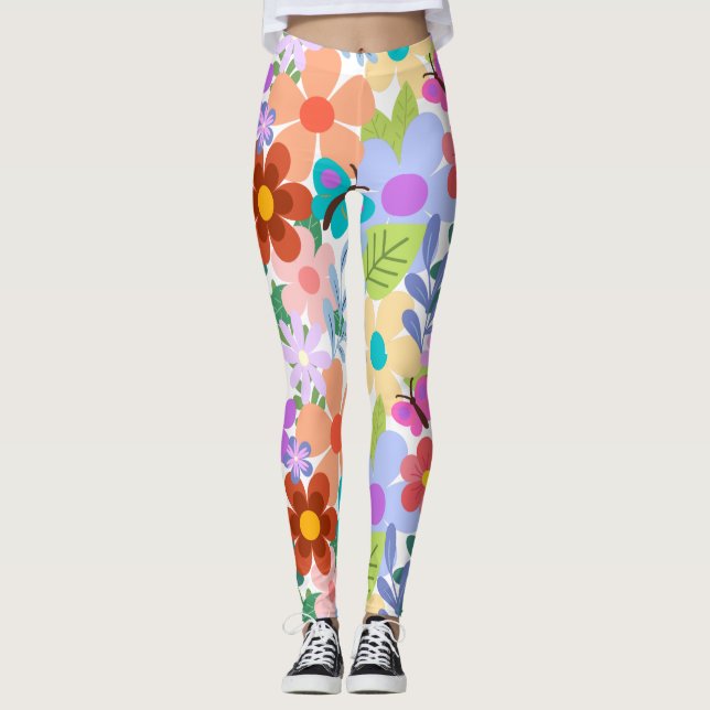 Legging Borboletas Coloridas Brilhantes (Frente)