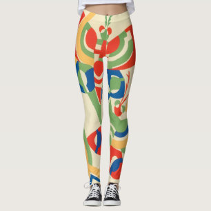 Legging Borboletas de Jardim Pochoir Jazz Art Déco Vintage