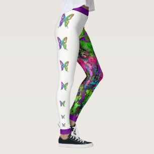Legging [Borboletas do efeito do vidro colorido do mosaico