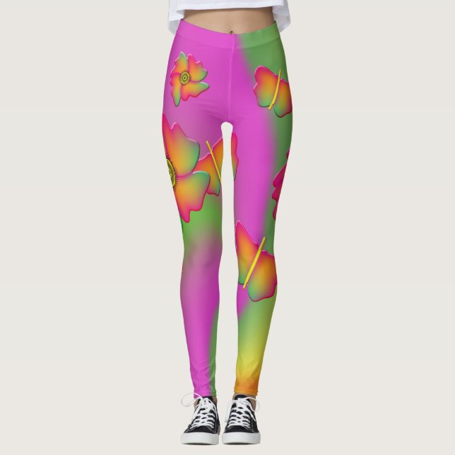 Legging Borboletas e flores (Frente)