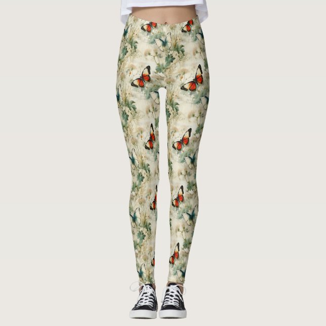 Legging Borboletas e flores coloridas (2) (Frente)