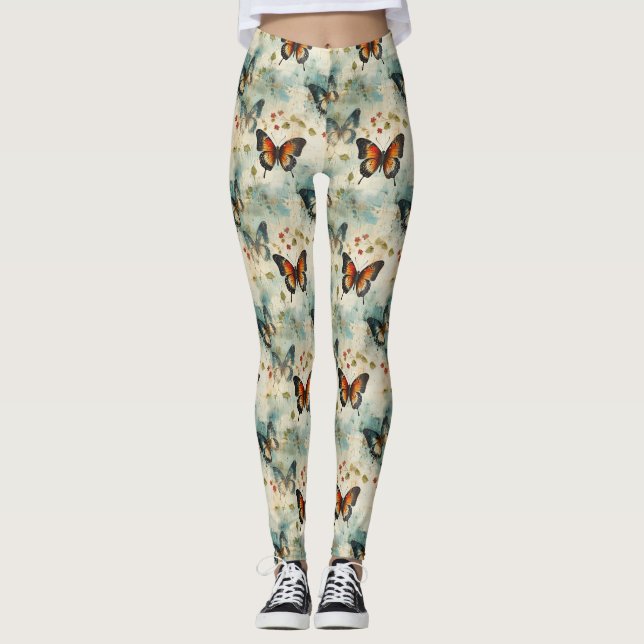 Legging Borboletas e flores coloridas (7) (Frente)