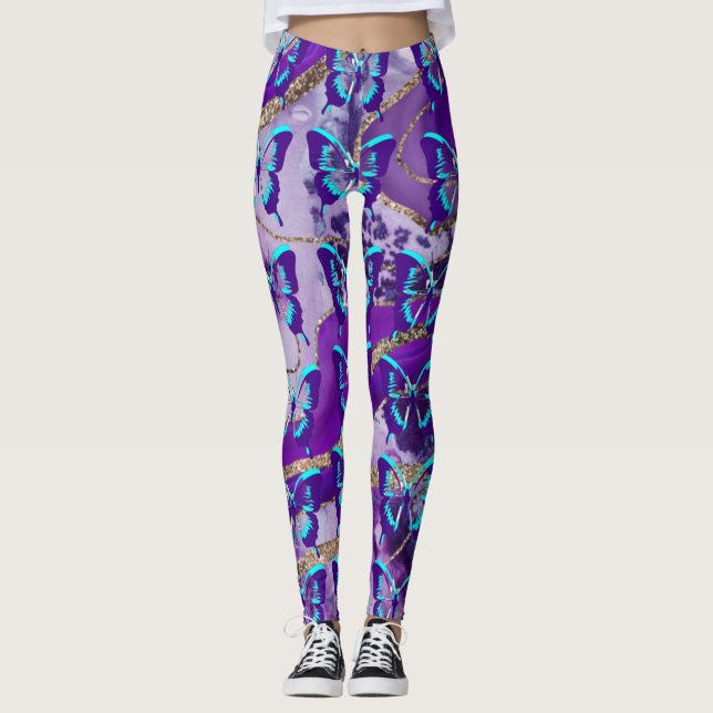 Legging Borboletas em Roxo (Frente)