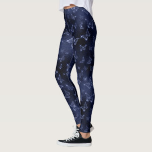 Legging Borboletas Glam Prata Brilhante