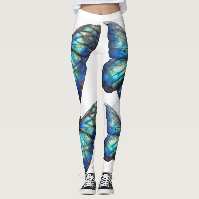 Legging Borboletas iridescentes em branco (Frente)