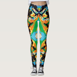 Legging Borboletas nocturnas amarelas, azuis, pretas