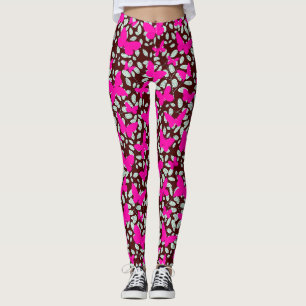 Legging Borboletas Rosa em plantas D Red BG