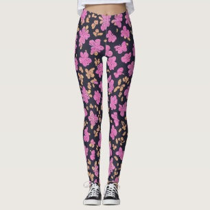 Legging Borboletas Rosa Negras Lulemon Floral