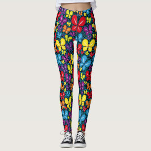 Legging Borboletas sobre a água . BFYOW01. Fundo preto