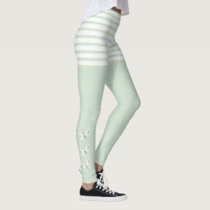 Legging Borboletas verdes e leggens de tiras